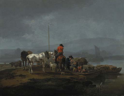 Jean-Louis Demarne - Country folk by a river