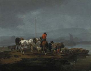 Jean-Louis Demarne - Country folk by a river