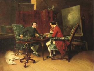 Jean Louis Ernest Meissonier - A game of chess