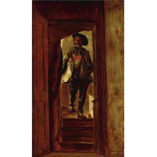 Jean-Louis-Ernest Meissonier - An Officer Entering A Tavern