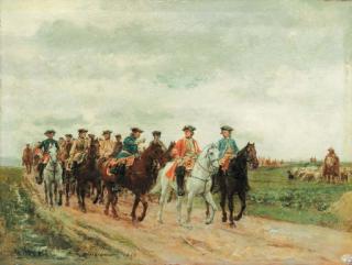 Jean-Louis-Ernest Meissonier - Maurice, Comte de Saxe leading his Troops
