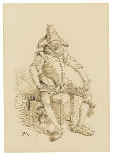 Jean-Louis-Ernest Meissonier - Seated Punchinello