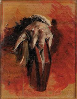 Jean-Louis-Ernest Meissonier - Study of a hand with book