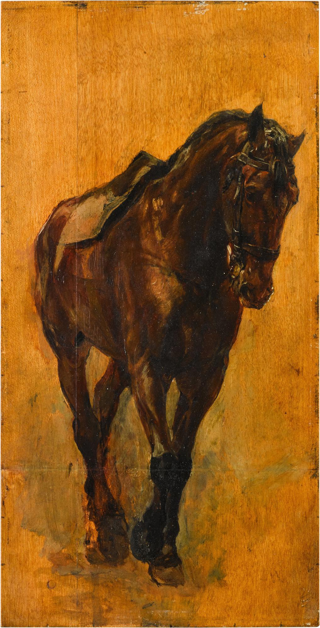 Jean Louis Ernest Meissonier - Study of a Horse with Bridle and Saddle