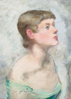 Jean Louis Forain - A portrait of a young woman