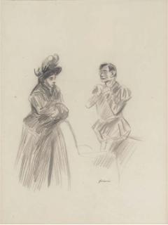 Jean Louis Forain - Conversation avant le bel costumé