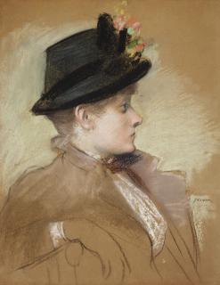 Jean Louis Forain - Portrait d’une jeune élégante au chapeau