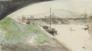 Jean-Louis Forain - Vue du mont Valérien depuis les quais de la Seine