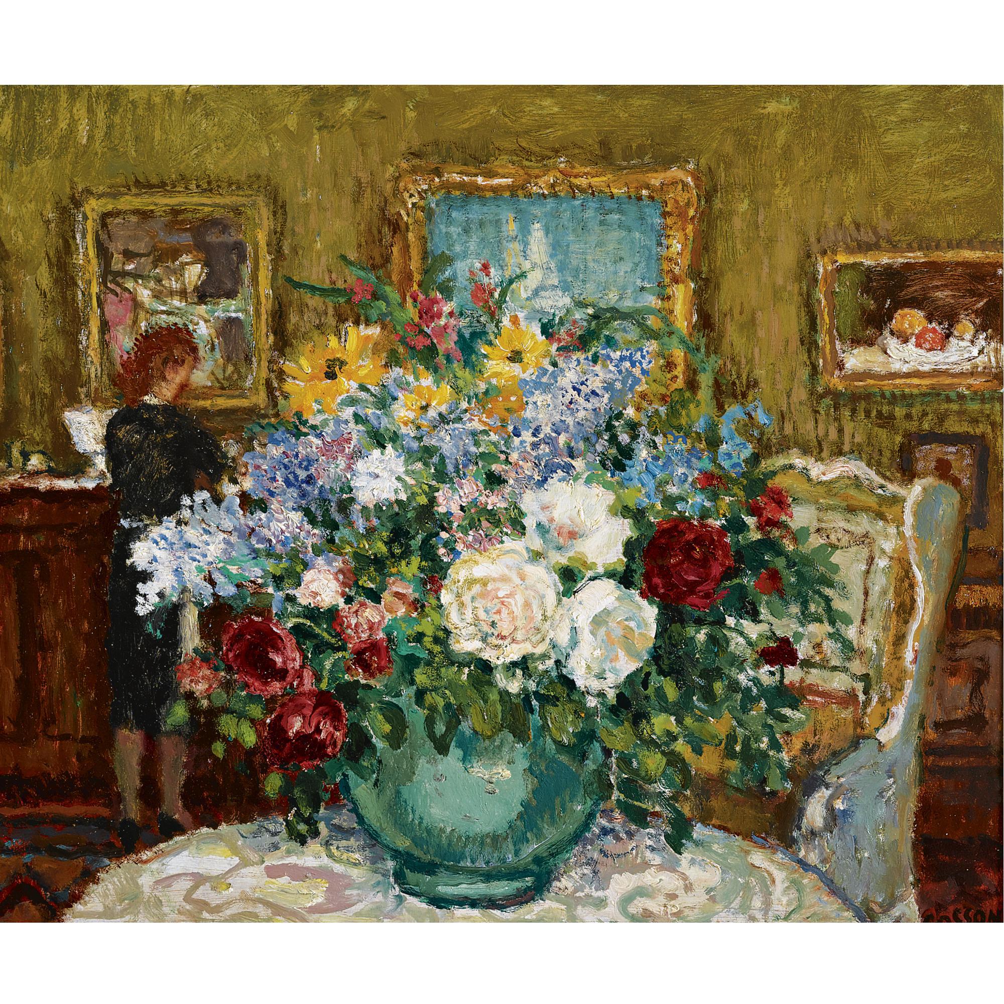 Jean-Louis-Marcel Cosson - Interior With Flowers