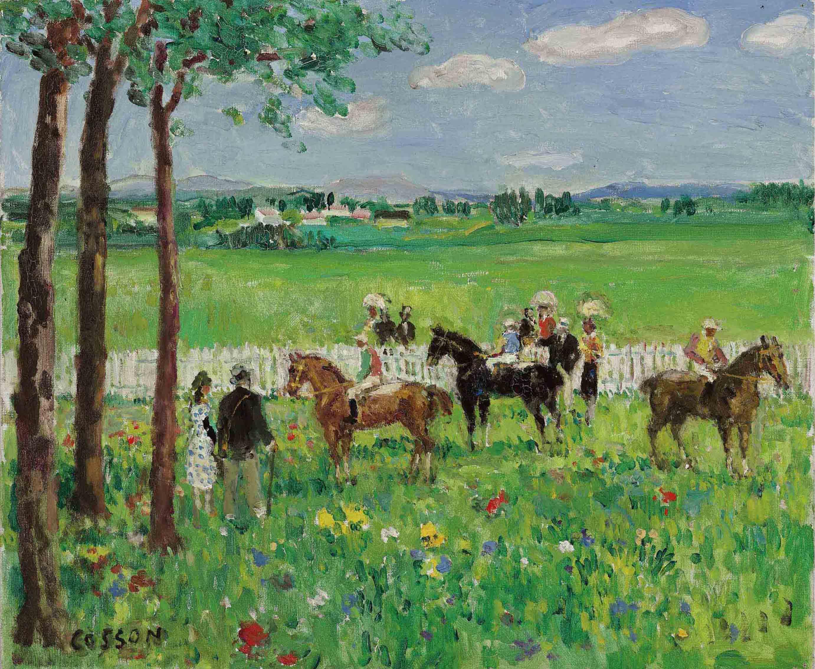 Jean-Louis-Marcel Cosson - Le paddock champ de course