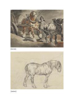 Jean-Louis-Théodore Géricault - La Charrette À Charbon (Recto); Étude D\'Un Cheval (Verso)