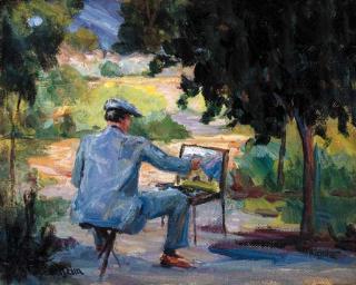 Jean Mannheim - Self Portrait, The Artist at Work