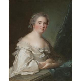 Jean-Marc Nattier - Portrait Of A Lady Leaning On A Balustrade
