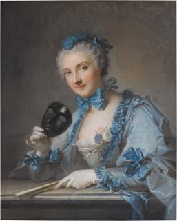 Jean-Marc Nattier - Portrait Of Madame Royer, Half-Length, With A Mask And Fan