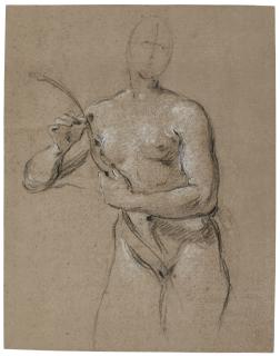 Jean-Marc Nattier - Recto: An Academy Study Of A Female Figure Verso: Drapery Study For A Female Figure