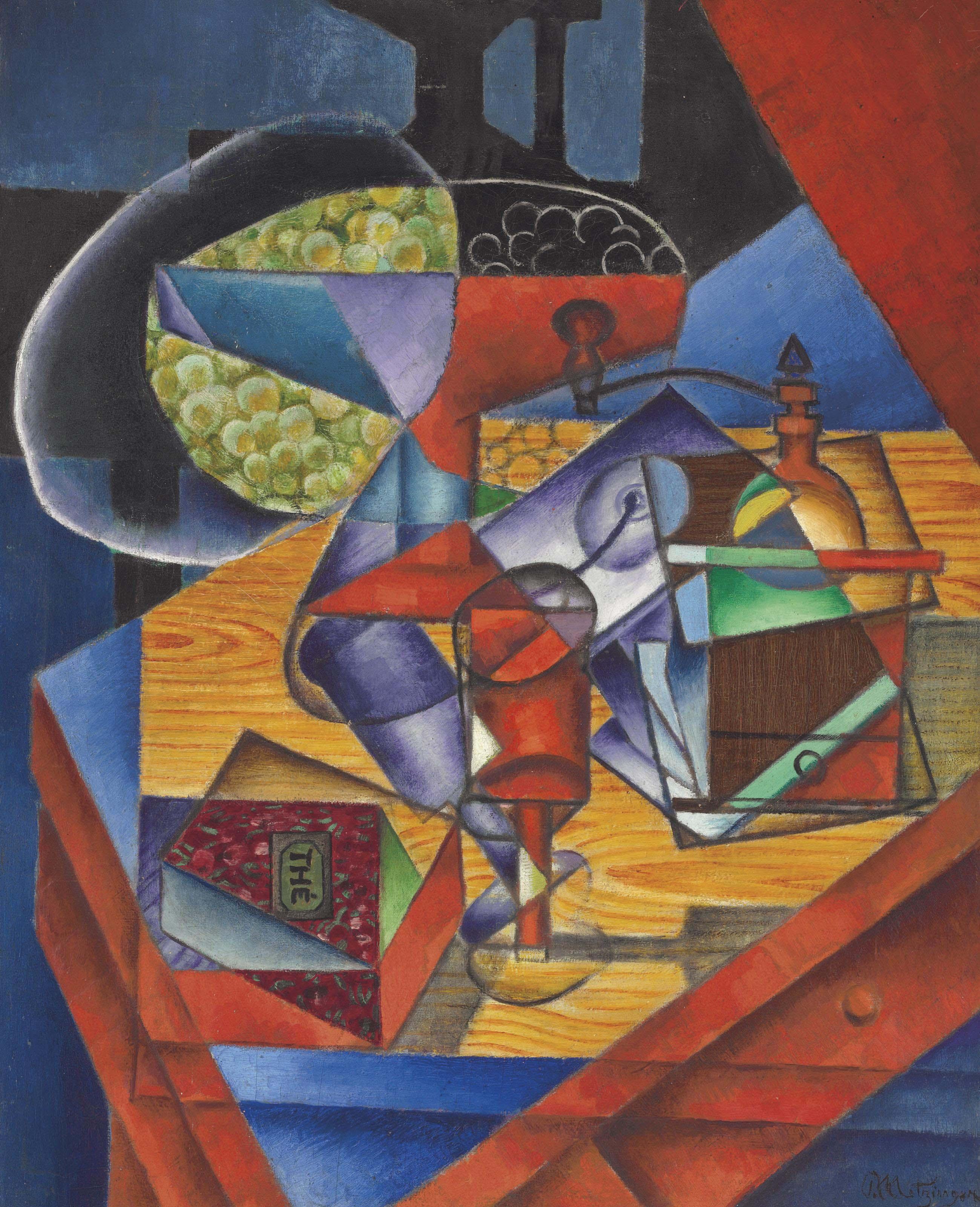 Jean Metzinger - Moulin À Café, Verre À Pied Et Boîte De Thé