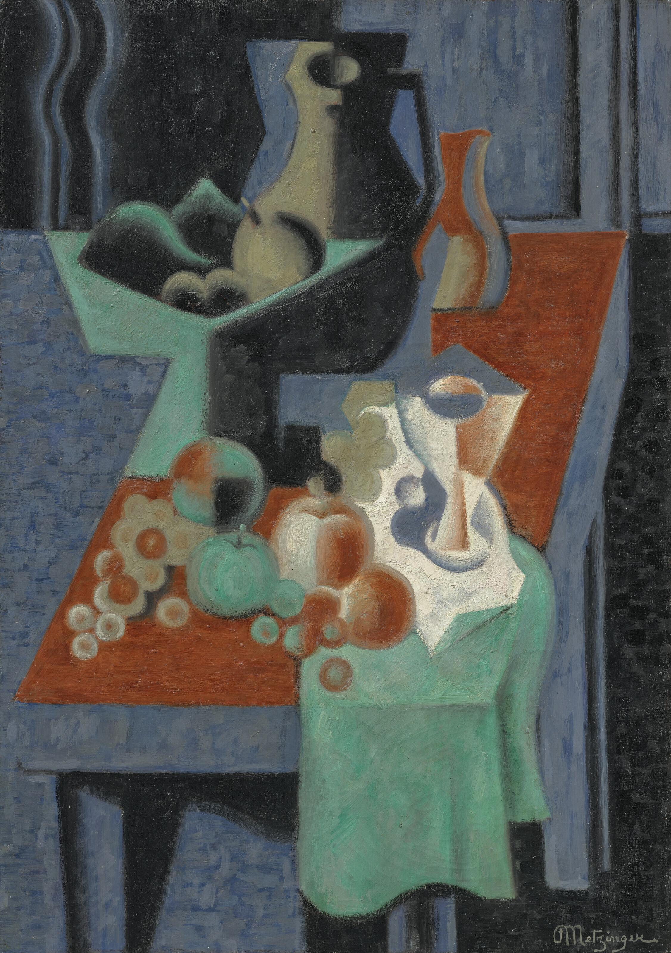 Jean Metzinger - Nature morte: pommes, coupe à fruits et pichet