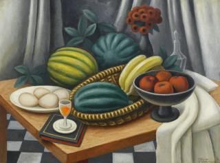 Jean Metzinger - Nature morte (Table garnie de fleurs et de fruits)