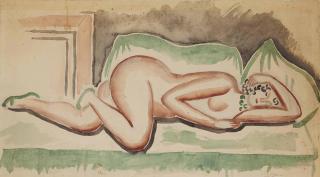 Jean Metzinger - Nu allongé à la jambe pliée