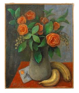 Jean Metzinger - Vase de fleurs, bananes et lettre