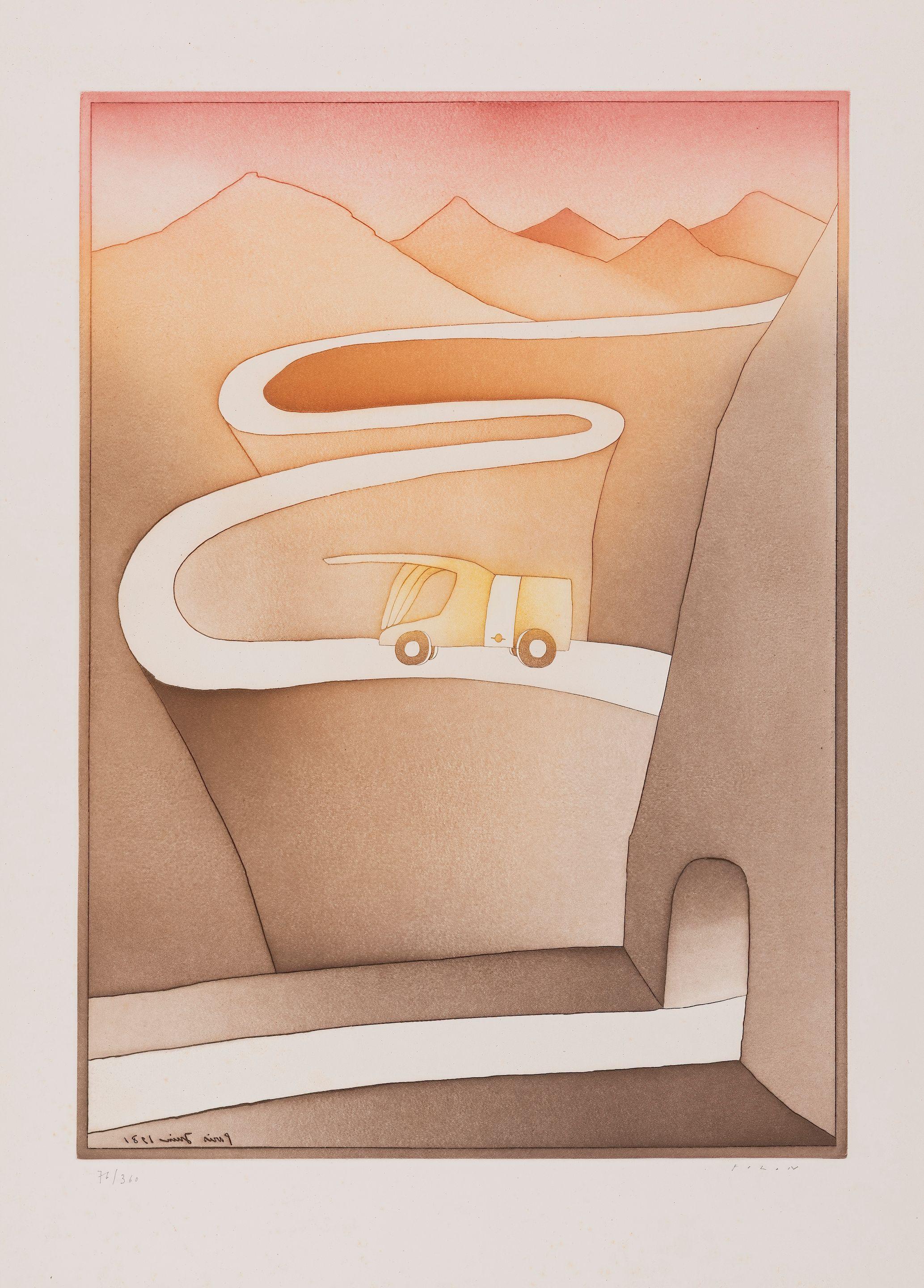 Jean-Michel Folon - La strada, 1981