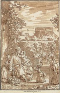 Jean-Michel Moreau - A family reunion in a garden