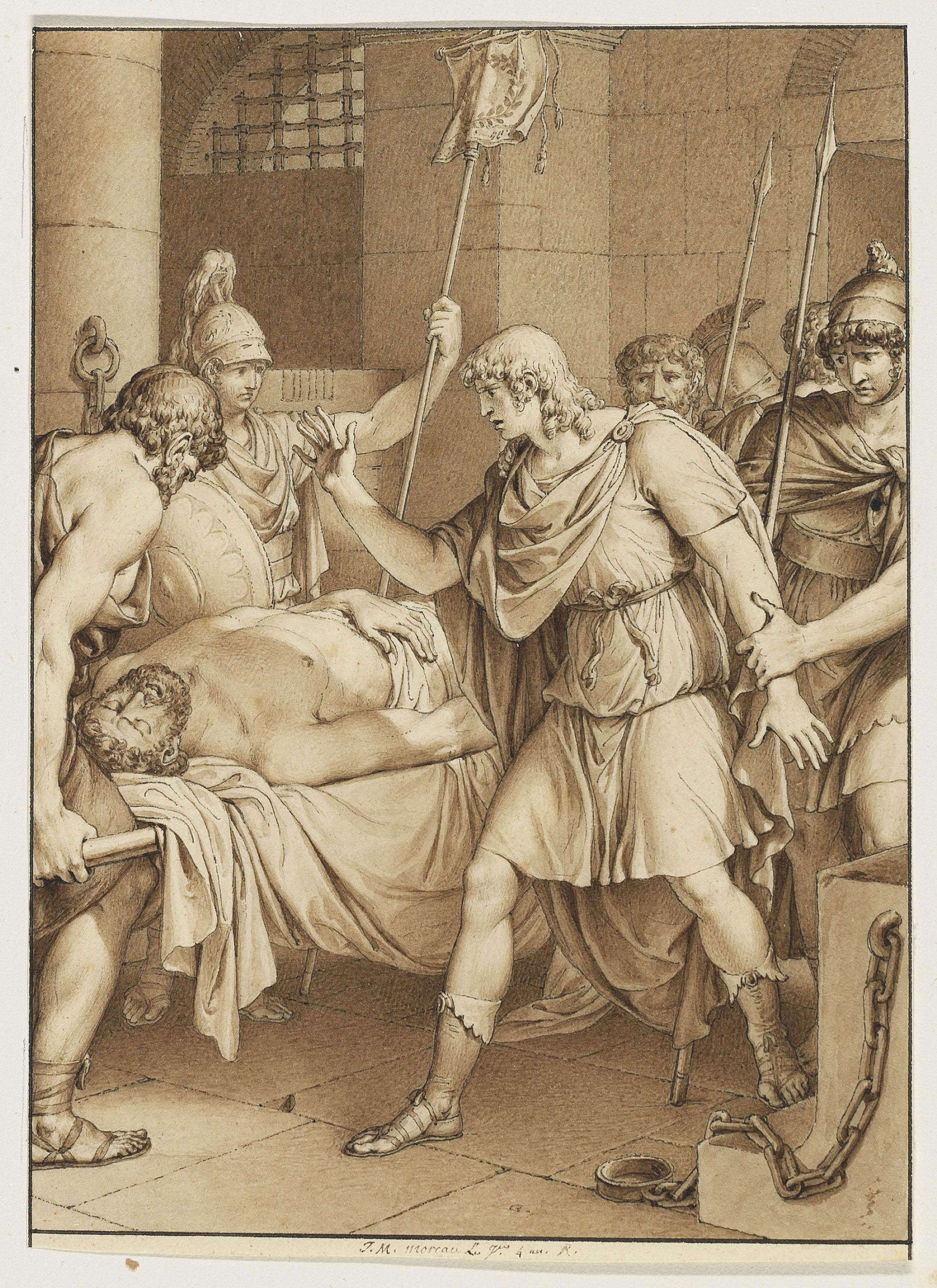 Jean-Michel Moreau - Design for an illustration for Jean-Jacques Barthélemy\'s Voyage du jeune Anacharsis en Grèce
