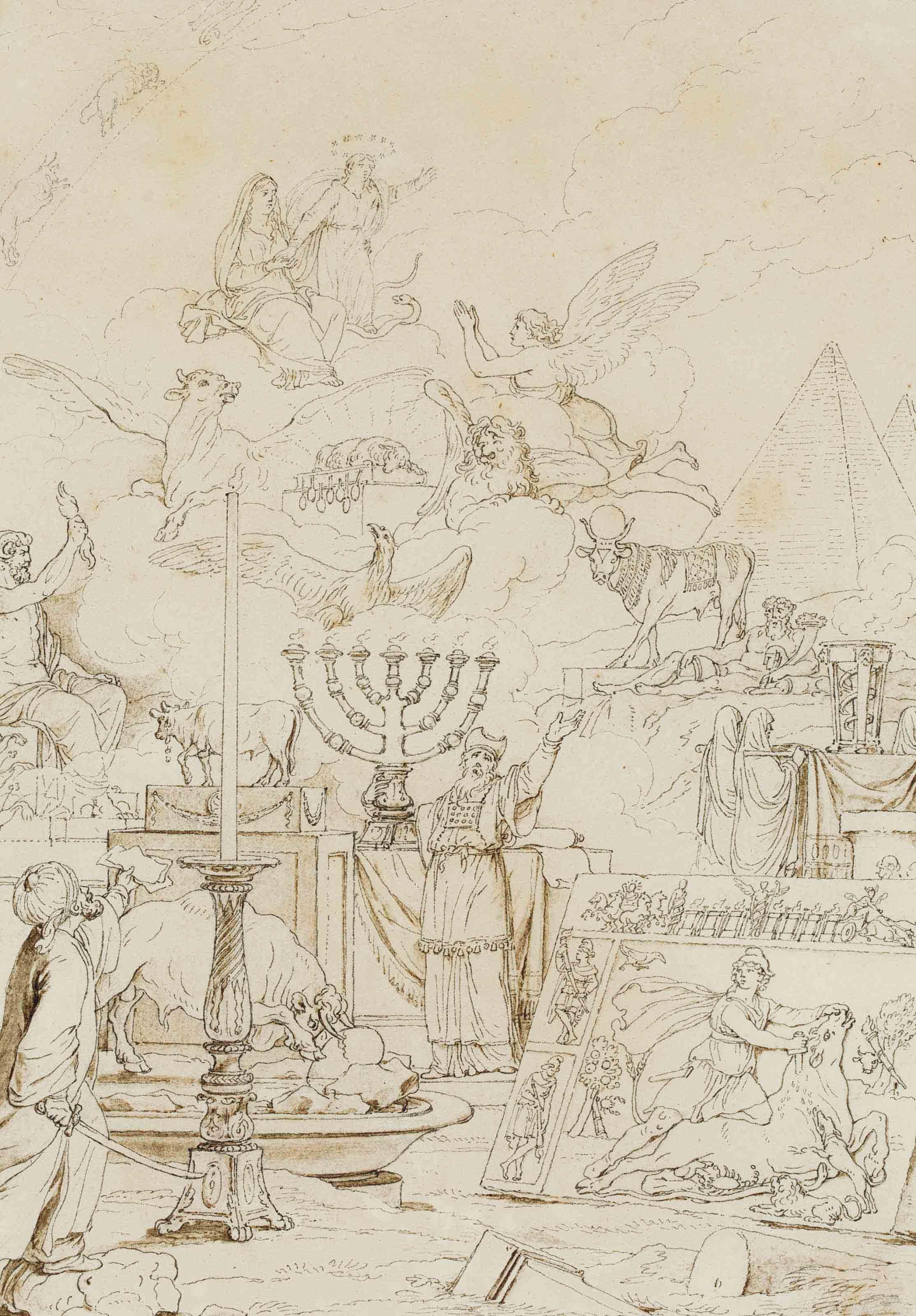 Jean-Michel Moreau - Le chandelier d\'or à sept branches du Temple de Jérusalem