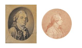 Jean-Michel Moreau - Portrait D\'Homme Portant Une Veste À Col De Fourrure