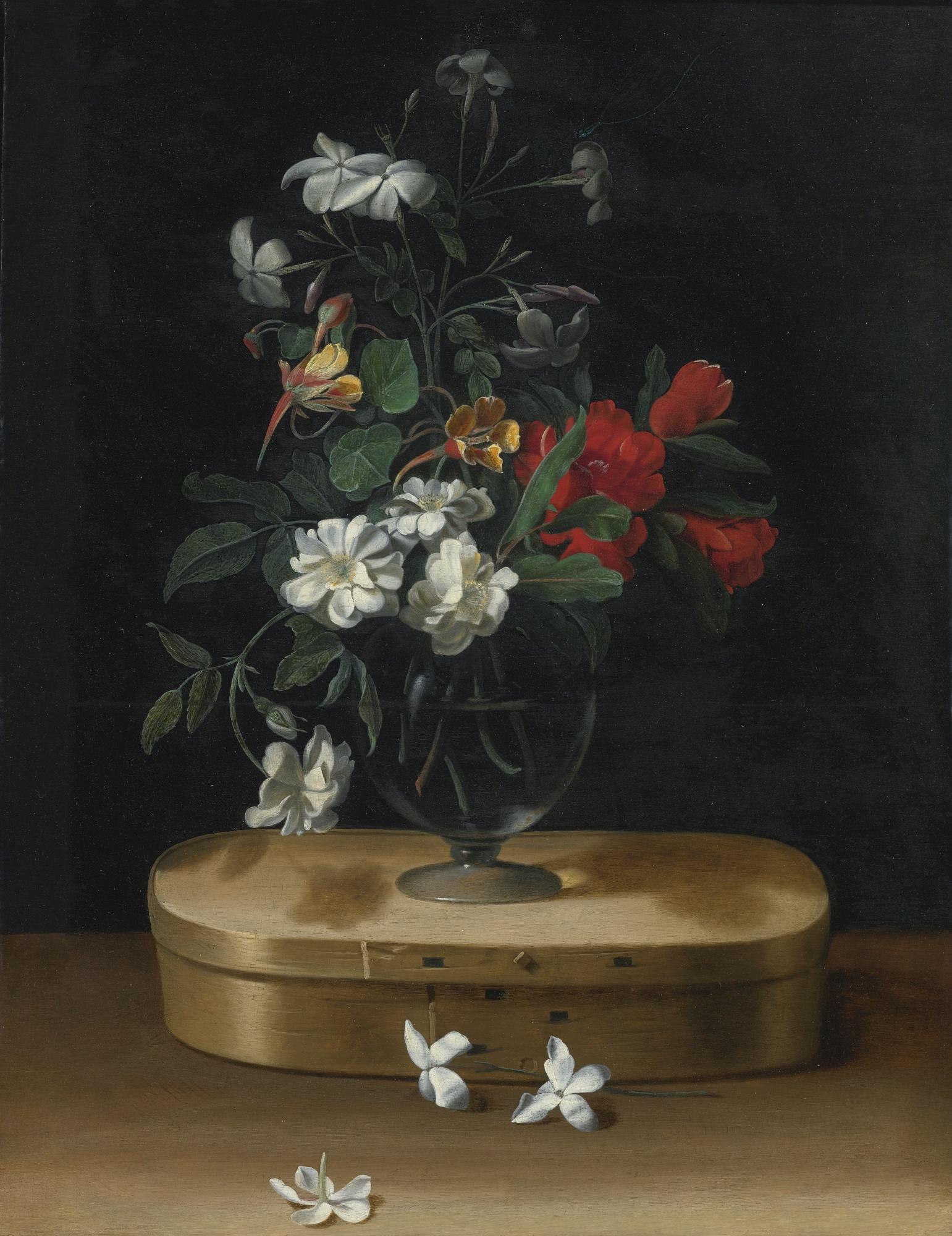 Jean-Michel Picart - Vase Of Flowers On A Chipboard Box