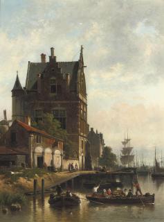 Jean Michel Ruyten - A view on the quay of the Schelde with the pilotage, Antwerp