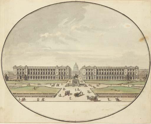 Jean-Nicolas-Louis Durand - La place de la Concorde (Place Louis XV), l\'église de la Madeleine dans le fond