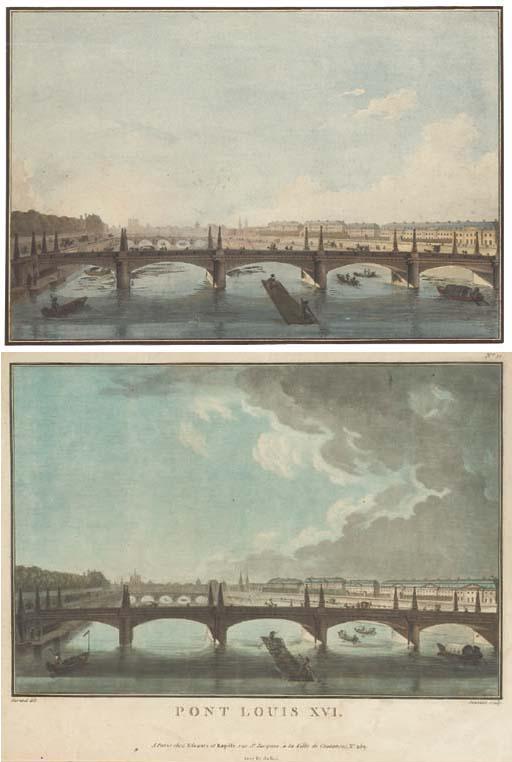 Jean-Nicolas-Louis Durand - Le Pont de la Concorde (pont Louis XVI), avec une vue panoramique de Paris