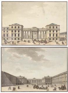 Jean-Nicolas-Louis Durand - L\'entrée du Palais-Bourbon (Assemblée Nationale); et La cour du Palais-Bourbon