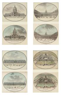Jean-Nicolas-Louis Durand - Views of the Hôtel des Invalides, Paris, each drawing associated with its related print by Jean-Francçois Janinet (1752-1824)