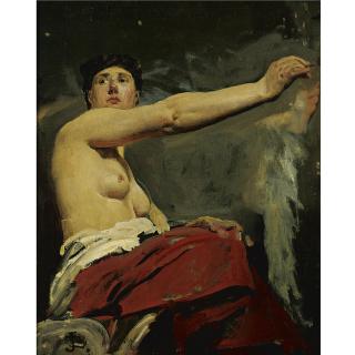 Jean-Paul Laurens - Study For The Central Figure In The Ceiling Of The Palais De La Legion D\'Honneur