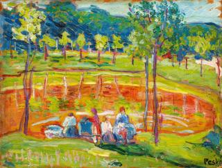 Jean Peské - La mare rouge - Les Lavandières