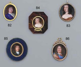 Jean Petitot The Younger - A Gentleman, Called Prince de Condé, In Black Cloak And White White Lace Collar, Small Moustache And Long Dark Curling Hair