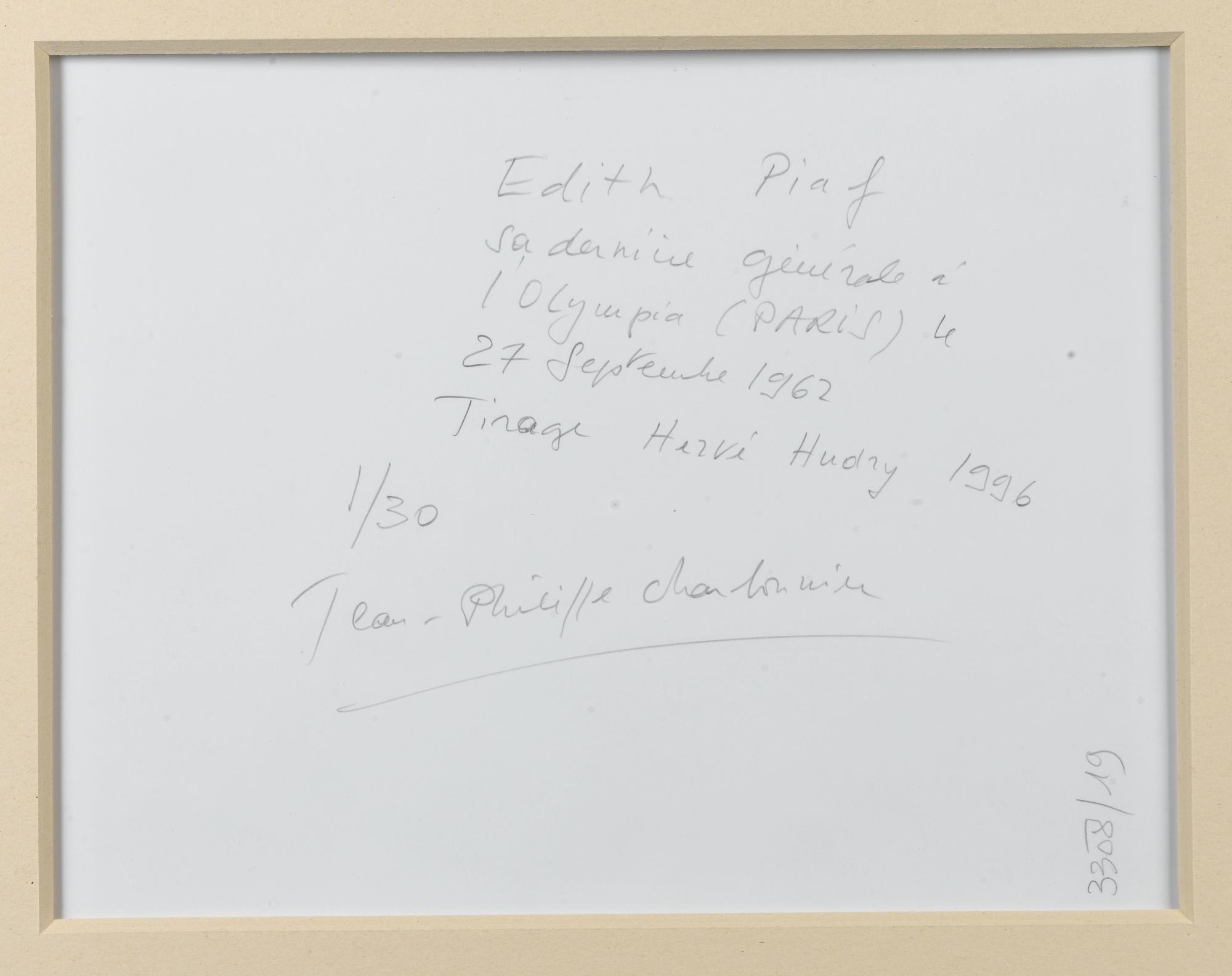 Jean-Philippe Charbonnier - Edith Piaf, 1962