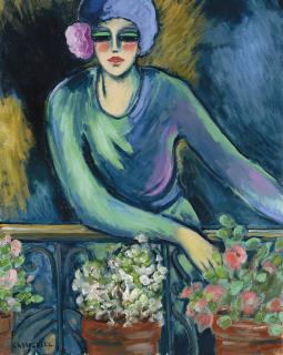 Jean-Pierre Cassigneul - Elégante au balcon