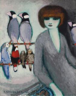 Jean-Pierre Cassigneul - Elégante Aux Perroquets