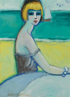 Jean-Pierre Cassigneul - Femme au bord de la mer