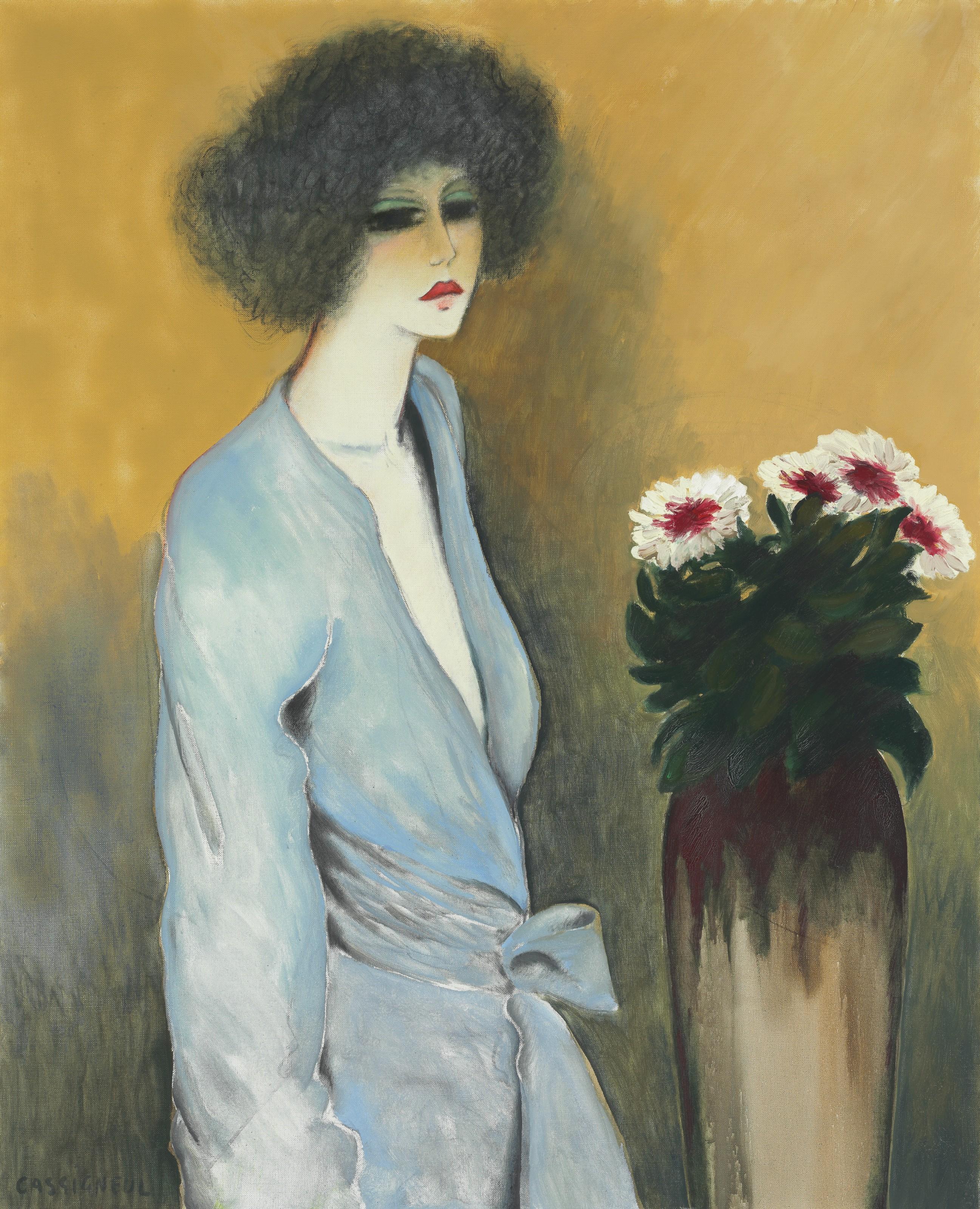 Jean-Pierre Cassigneul - Femme et fleurs