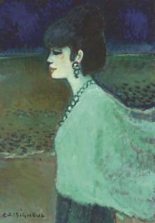 Jean-Pierre Cassigneul - Portrait de femme en profil