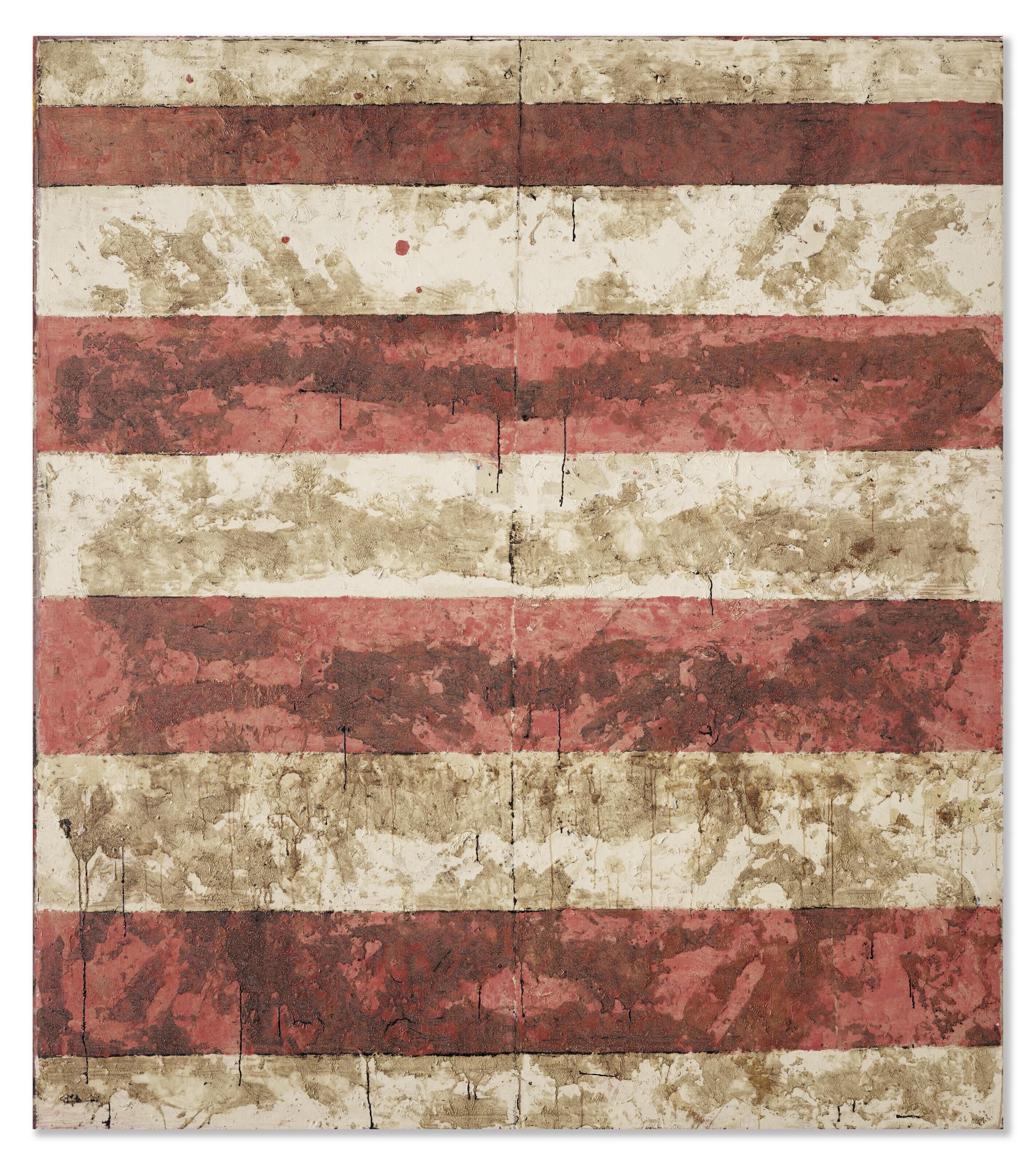 Jean-Pierre Pincemin - Composition rouge et blanche