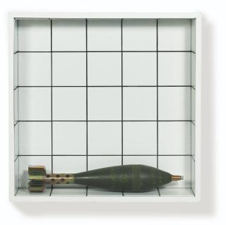 Jean-Pierre Raynaud - Carrelage + Bombsigned And Dated 1991 On The Back; Faience Tiles On Wood, Inert Military Material, Glass.