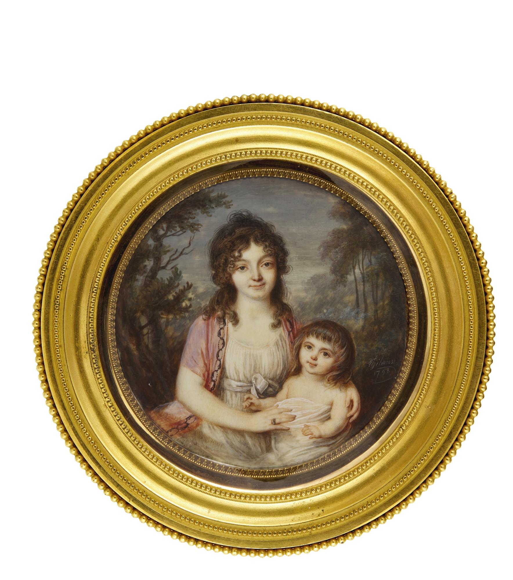 Jean Pierre Thiboust - Portrait Of A Mother And Child