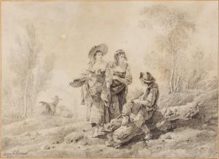 Jean Pillement - Country-Folk In A Wooded Landscape