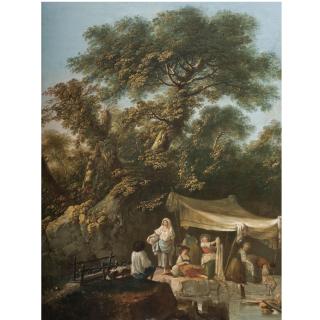 Jean Pillement - Washerwomen By The River