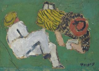 Jean Pougny - Deux personnages sur l\'herbe